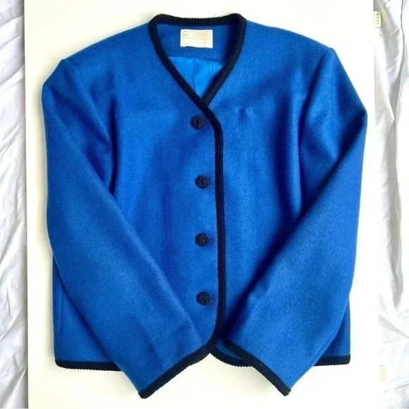 Pendleton vintage jacket - 100% wool made in the USA - blue and black - size 12 - Picture 7 of 13